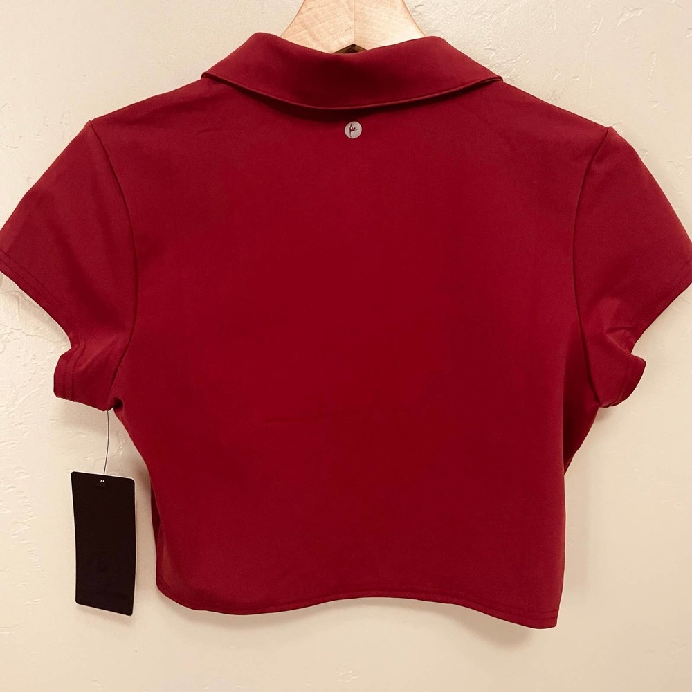 90Degree Lux Flex Short Sleeve Cropped Tennis Polo - Picture 6 of 14